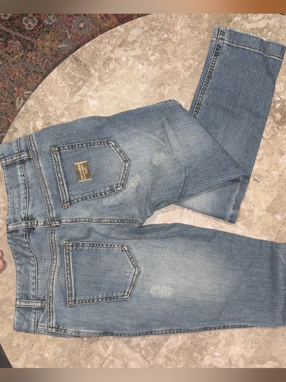 New* Dolce & Gabbana plated/etched medium Blue Straight women’s Jeans